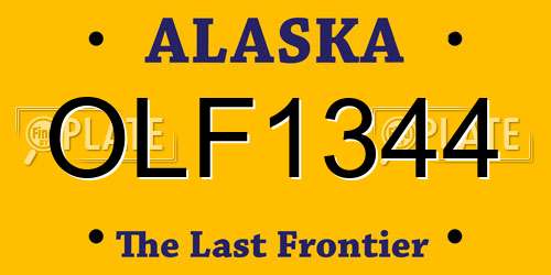 OLF1344 Alaska License Plate