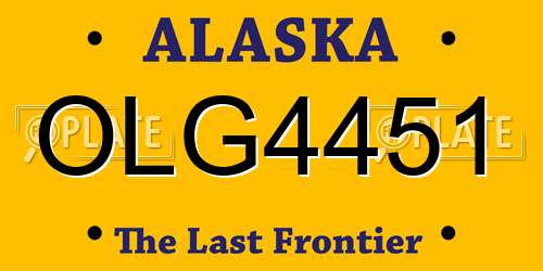 OLG4451 Alaska License Plate