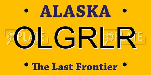 OLGRLR Alaska License Plate