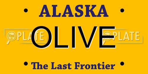 OLIVE Alaska License Plate