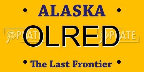OLRED Alaska License Plate