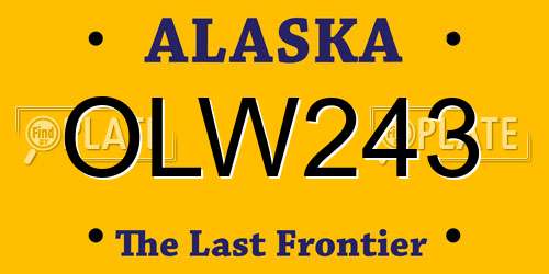 OLW243 Alaska License Plate