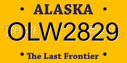 OLW2829 Alaska License Plate