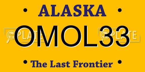 OMOL33 Alaska License Plate