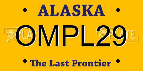 OMPL29 Alaska License Plate