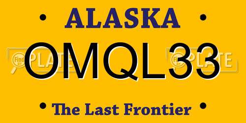 OMQL33 Alaska License Plate