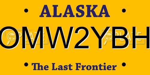 OMW2YBH Alaska License Plate