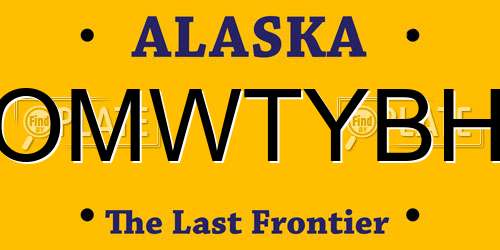 OMWTYBH Alaska License Plate