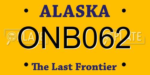 ONB062 Alaska License Plate