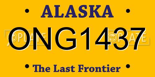 ONG1437 Alaska License Plate