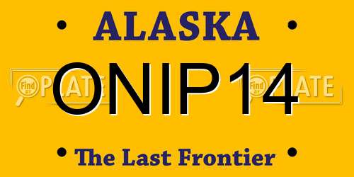 ONIP14 Alaska License Plate