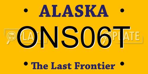 ONS06T Alaska License Plate
