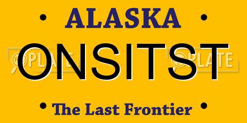 ONSITST Alaska License Plate