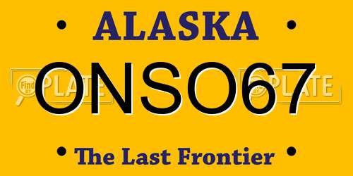 ONSO67 Alaska License Plate