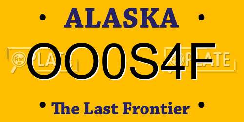 OO0S4F Alaska License Plate