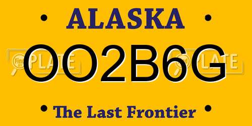 OO2B6G Alaska License Plate