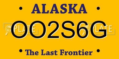 OO2S6G Alaska License Plate
