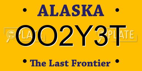 OO2Y3T Alaska License Plate