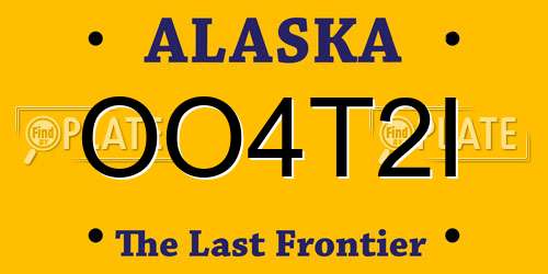 OO4T2I Alaska License Plate