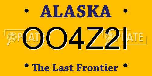 OO4Z2I Alaska License Plate