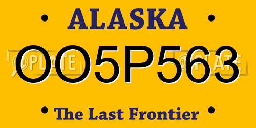 OO5P563 Alaska License Plate
