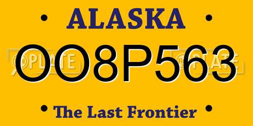 OO8P563 Alaska License Plate