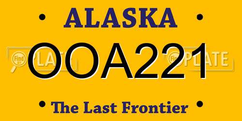 OOA221 Alaska License Plate