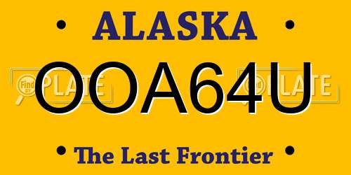 OOA64U Alaska License Plate
