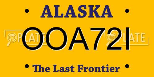 OOA72I Alaska License Plate