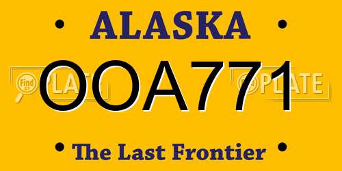 OOA771 Alaska License Plate