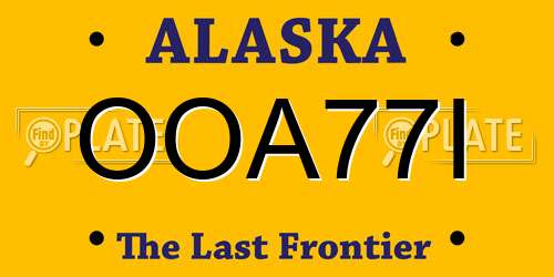 OOA77I Alaska License Plate