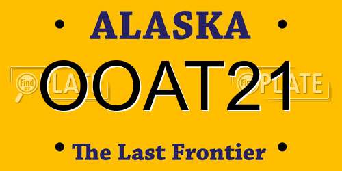 OOAT21 Alaska License Plate