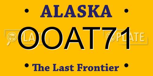OOAT71 Alaska License Plate