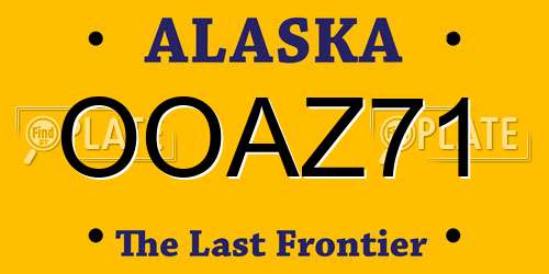 OOAZ71 Alaska License Plate