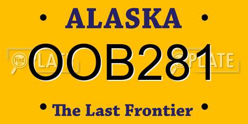 OOB281 Alaska License Plate