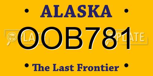 OOB781 Alaska License Plate