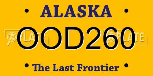OOD260 Alaska License Plate