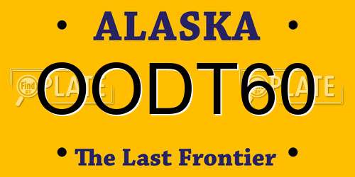 OODT60 Alaska License Plate