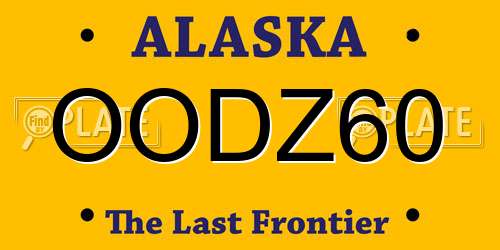 OODZ60 Alaska License Plate