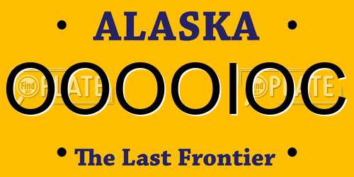 OOOOIOC Alaska License Plate