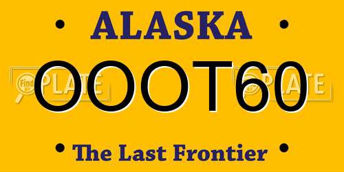 OOOT60 Alaska License Plate