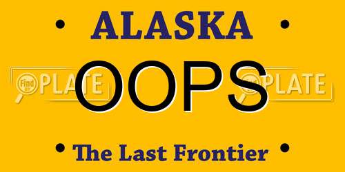 OOPS Alaska License Plate