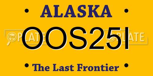 OOS25I Alaska License Plate