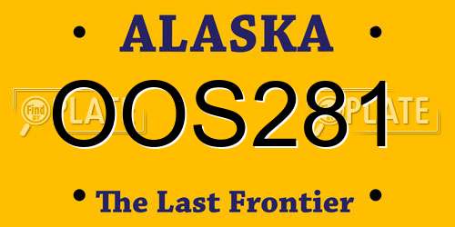 OOS281 Alaska License Plate