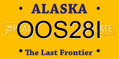 OOS28I Alaska License Plate