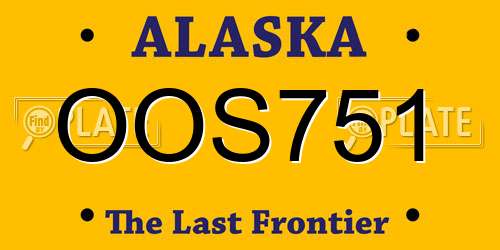 OOS751 Alaska License Plate