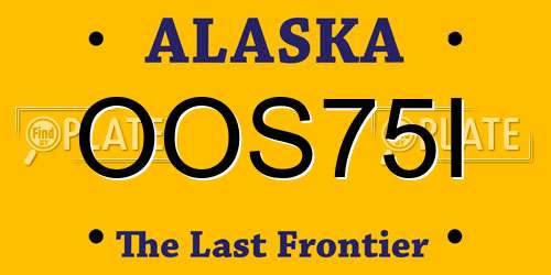 OOS75I Alaska License Plate