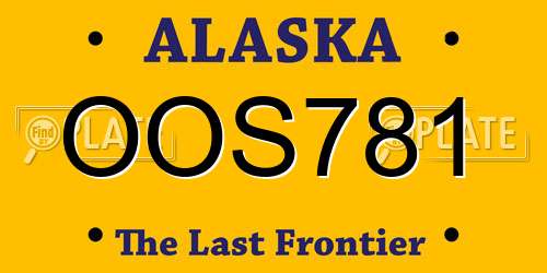 OOS781 Alaska License Plate