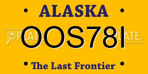 OOS78I Alaska License Plate