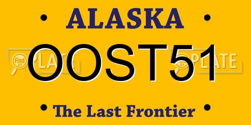 OOST51 Alaska License Plate